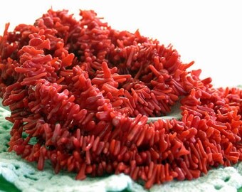 Red Coral Beads, Stick Coral Beads, Branch Coral Beads, Cupolini Coral Beads, SP-069