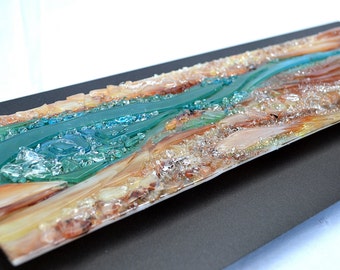 Renovatus III - Fused Glass Wall Art Mounted on Steel or Walnut - Made to Order