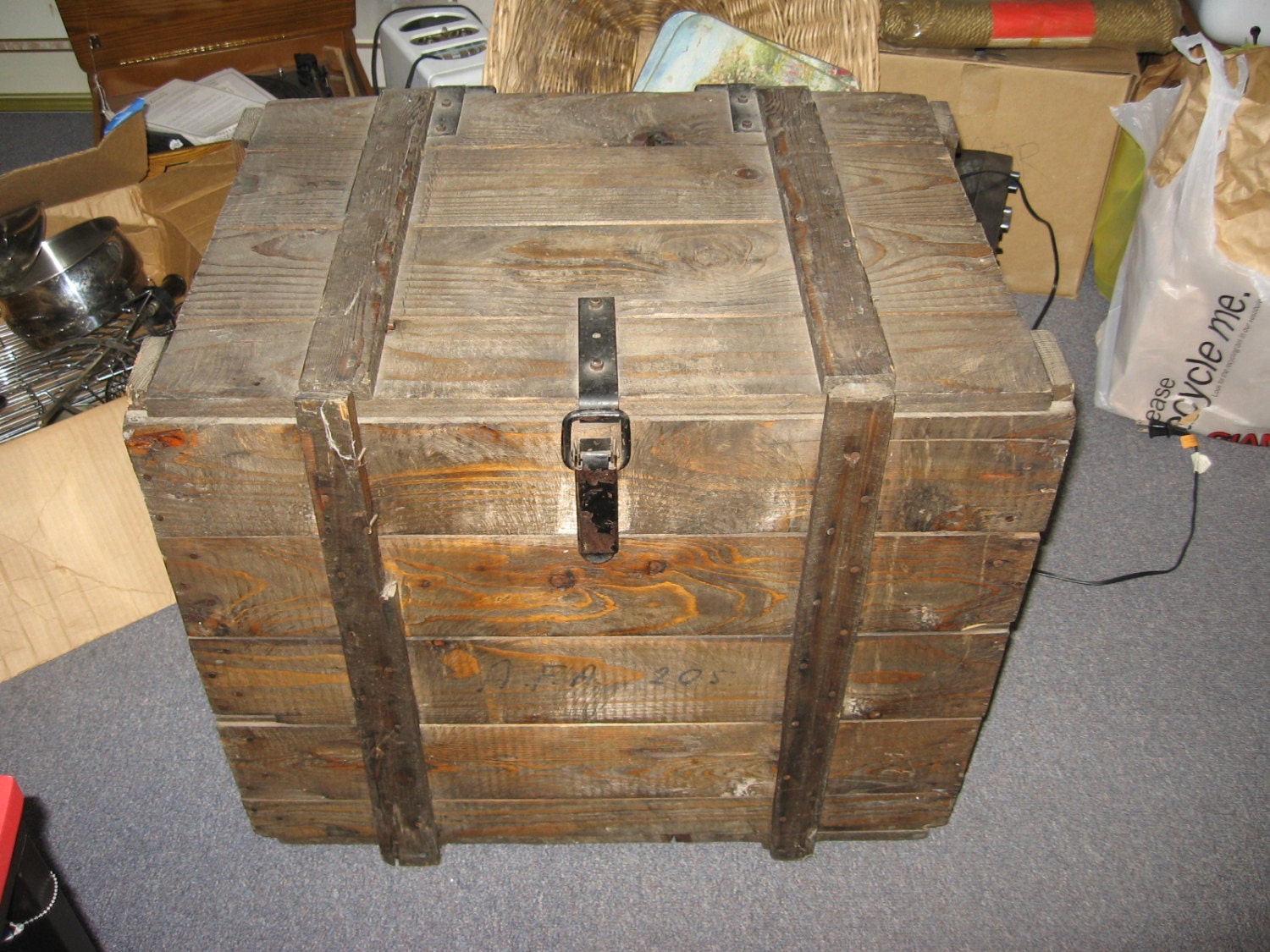 WOODEN BOX METAL Hinges and Clasp Vintage by FindsandFurnishings