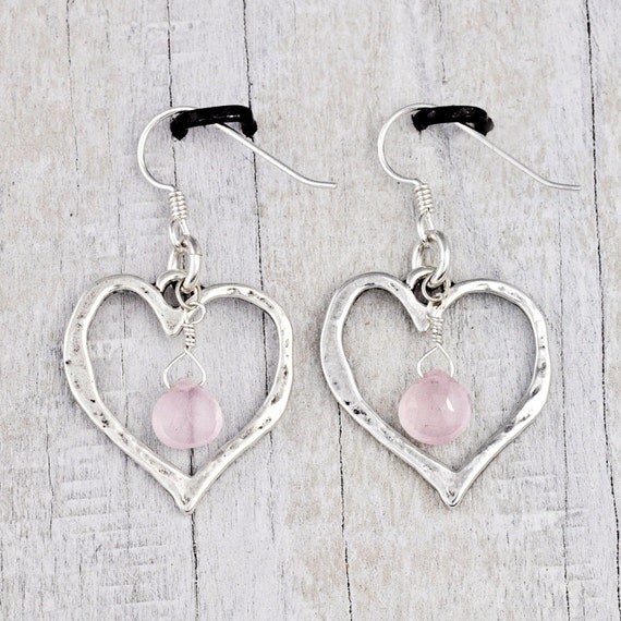 Peace & Petals Earrings Heart Jewelry Romantic by islandcowgirl
