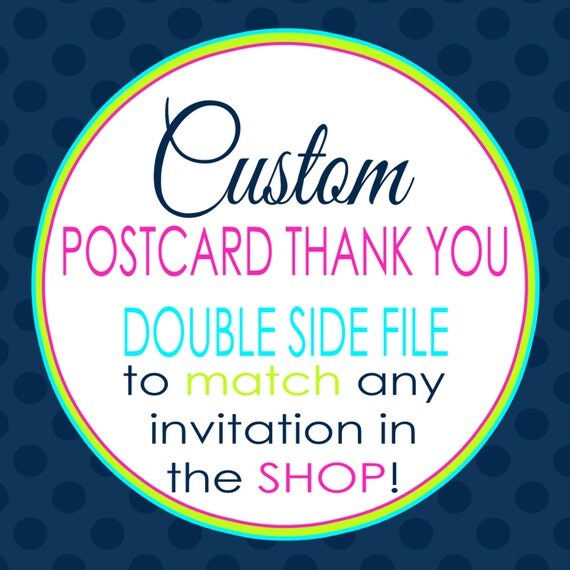 Postcard thank you double sided, eco-friendly - digital, printable file #519 Il_570xn