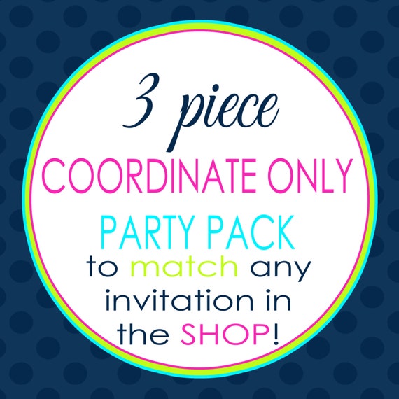 Party Decoration ONLY party pack 3 pieces - digital file, printable file #700 Il_570xn
