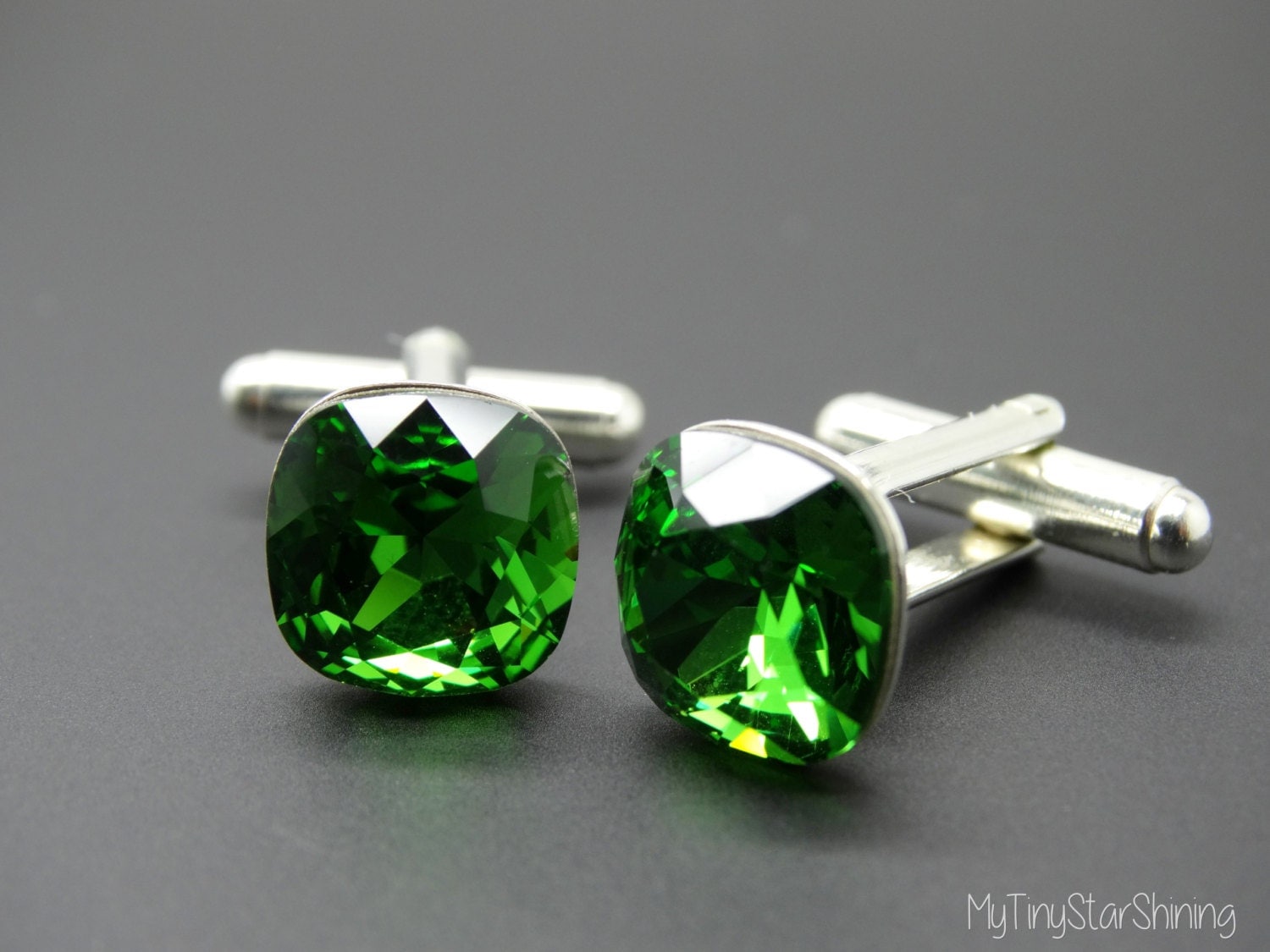 Cufflinks Mens Silver Crystal Swarovski Cufflinks Groomsmen