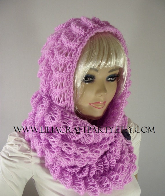 KNITTING HOODED PATTERN Angel Wings Hood Cowl Scarf pdf