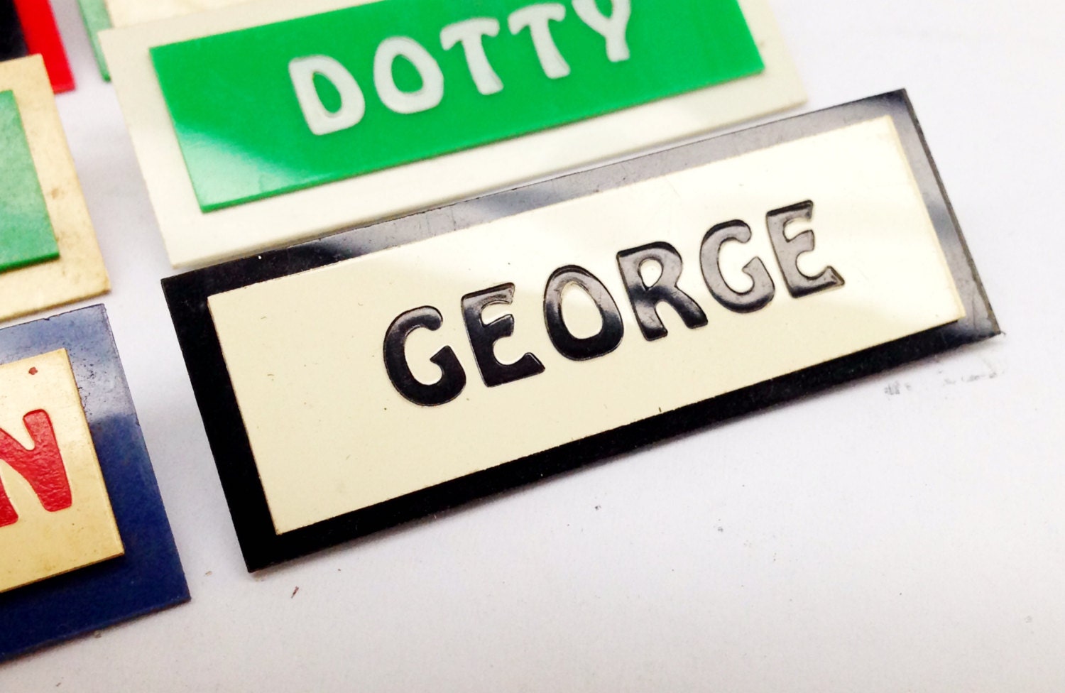 employee name tag george retro authentic name badge employee name tag template