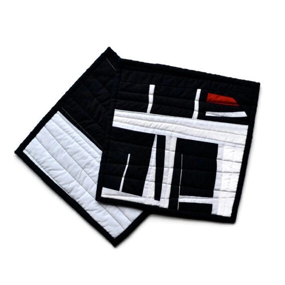 Black & White Pot Holders Modern Potholders Abstract