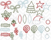 80% OFF SALE Clip Art Christmas Doodles Clipart Instant Download Vector EPS Royalty Free Il_170x135