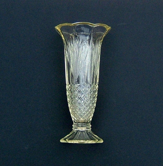 1930s Pressed Glass Celery Vase Made in England by BiminiCricket