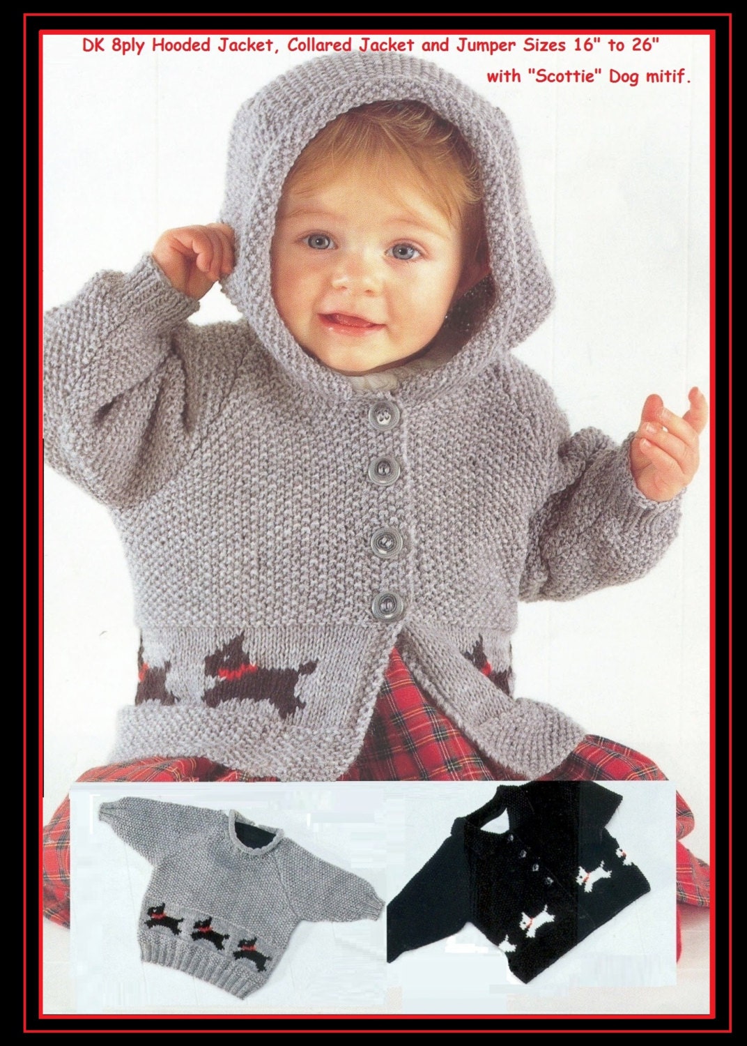 Baby / Childs Hooded Jacket and Sweaters with Scottie Dog
