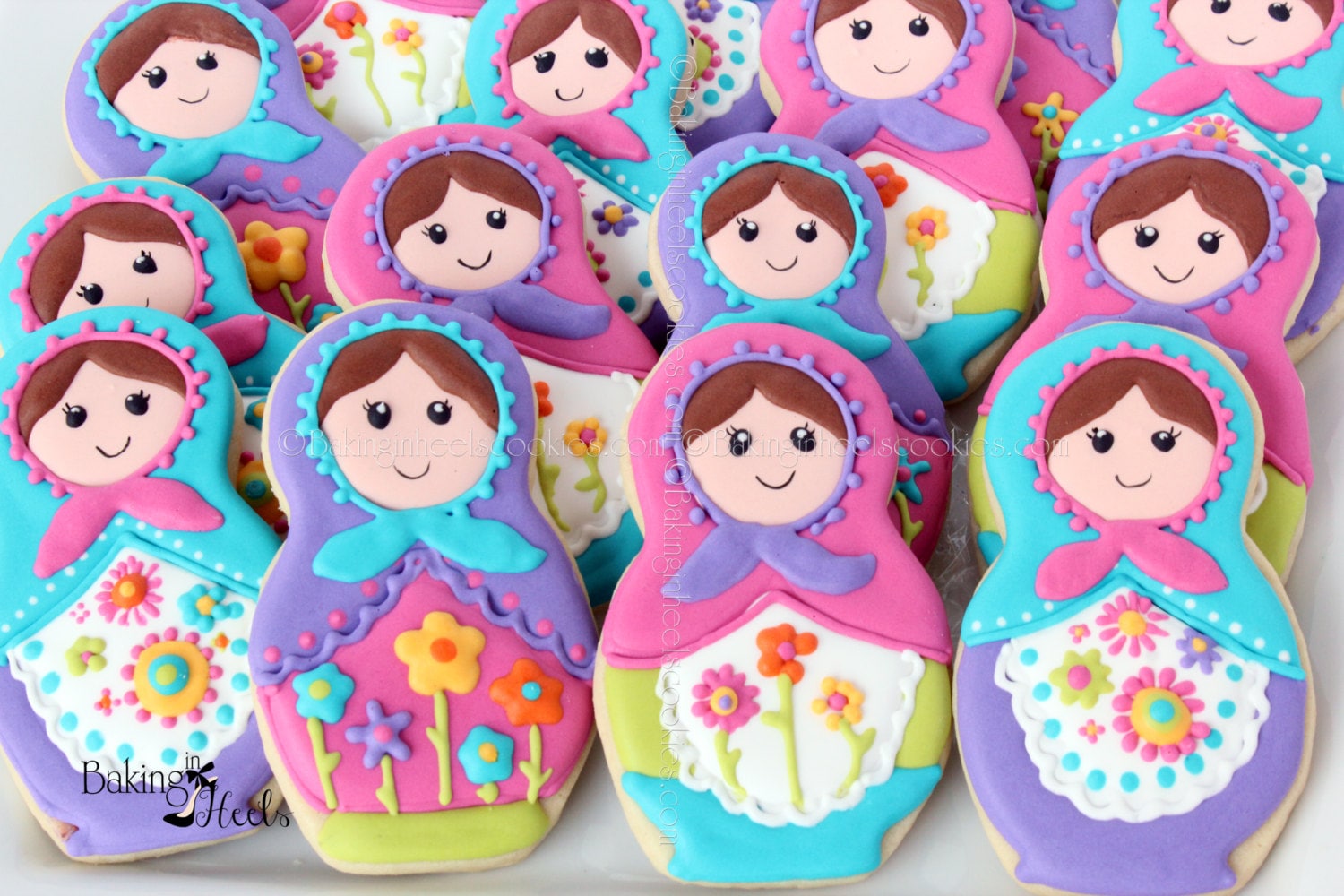 Matryoshka/Russian Nesting Doll Decorated Cookies Birthday