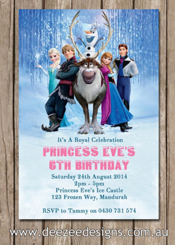 Frozen Anna Elsa Personalised Birthday Invitation - You Print Il_570xn