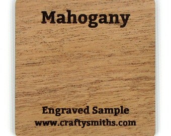 Mahogany - Solid Wood Laser Engraved Sample Chip