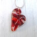 Red Glass Heart Necklace Jewelry Pendant Handblown Boro Focal Bead SRA Twisted Shades of Red
