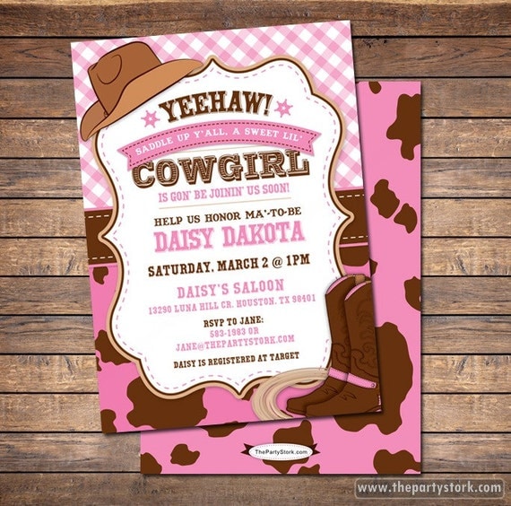 Free Printable Cowgirl Baby Shower Invitations 5