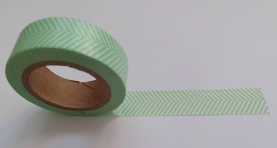 Washi Tape in Mint Herringbone, 15mm x 10m Il_570xn