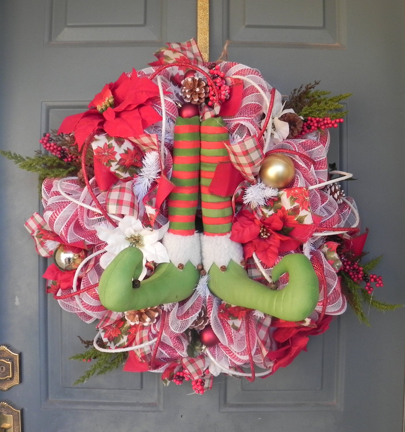 Christmas Wreath - Christmas Mesh Wreath - Elf Wreath - ETSY Original!