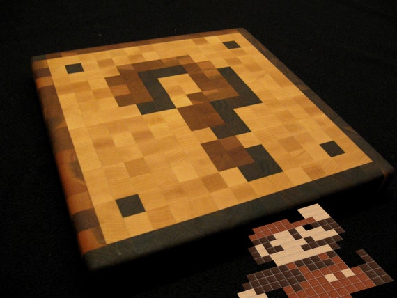 Mario Coin Block End-Grain Cutting Board by Bois8BitWood on Etsy
