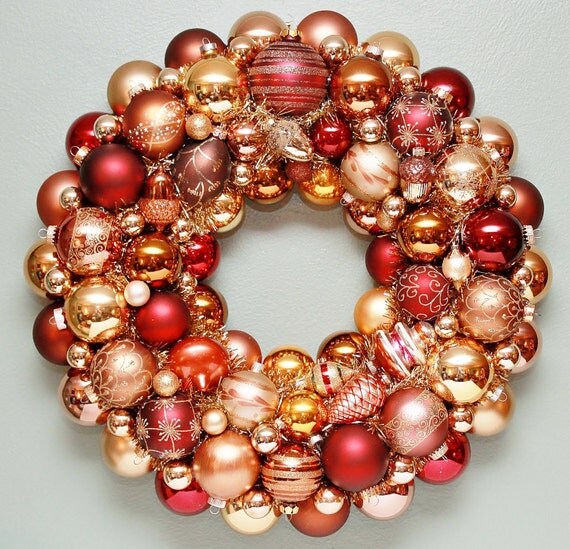 Ornament Wreath Bronze Gold Copper by judyblank on Etsy