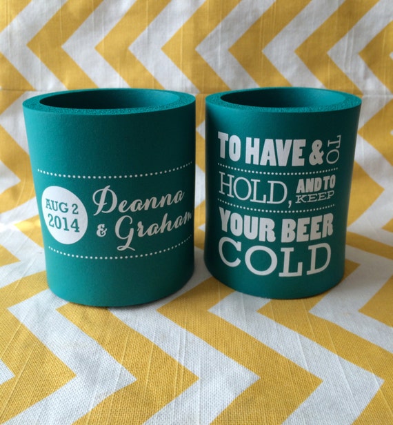 Items similar to Non Collapsible Wedding Koozies, To Have and To Hold