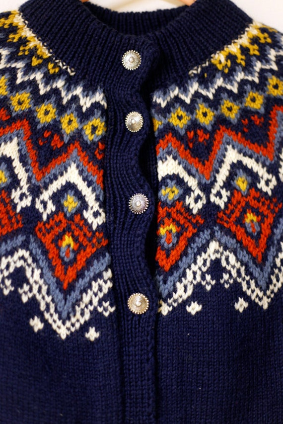 Reserved // Vintage Handmade Wool Norwegian Style Button Up