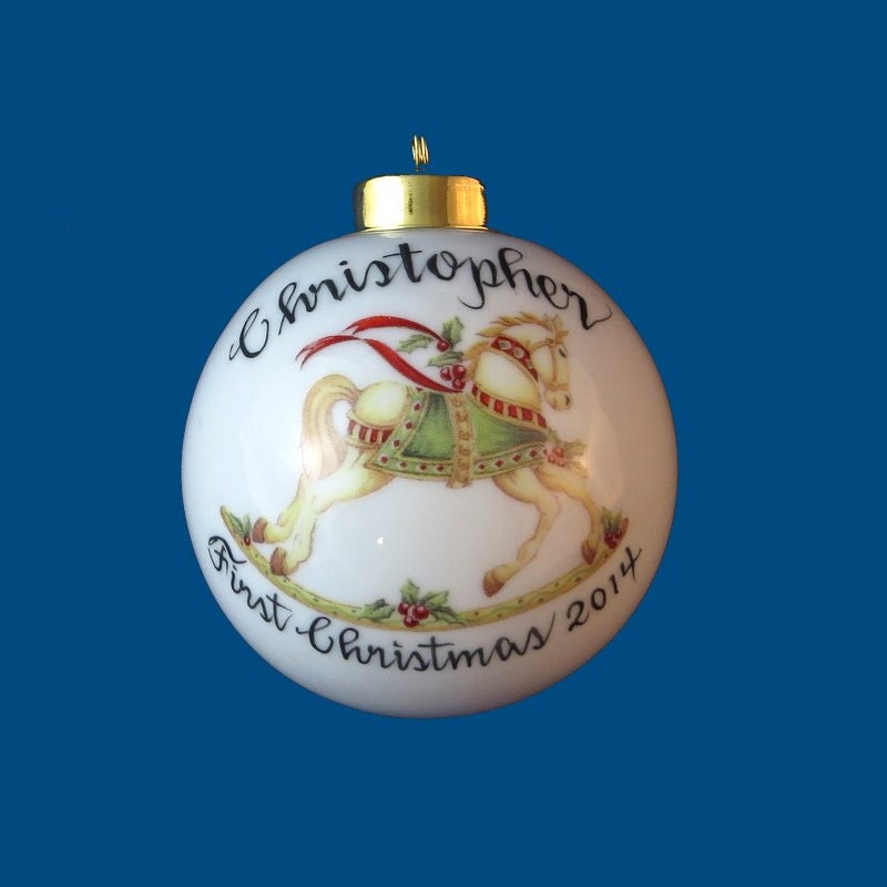 personalized hand painted christmas ornament with rocking personalized hand painted christmas ornament with rocking