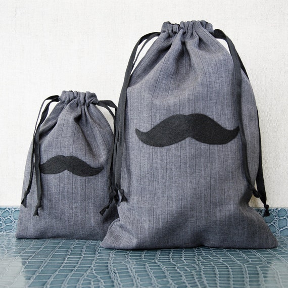 Small Groomsmen Gift Bag - Small Mens Gift Bag - Small Mustache Bag Il_570xn