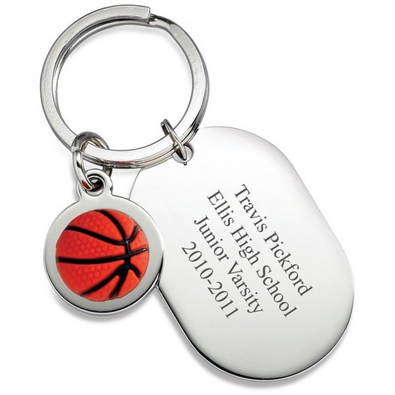 Personalized Engraved Basketball Keychain