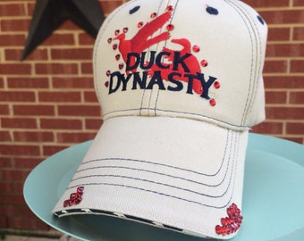 Duck Dynasty Distressed Baseball Style Hat EXTRA Bling
