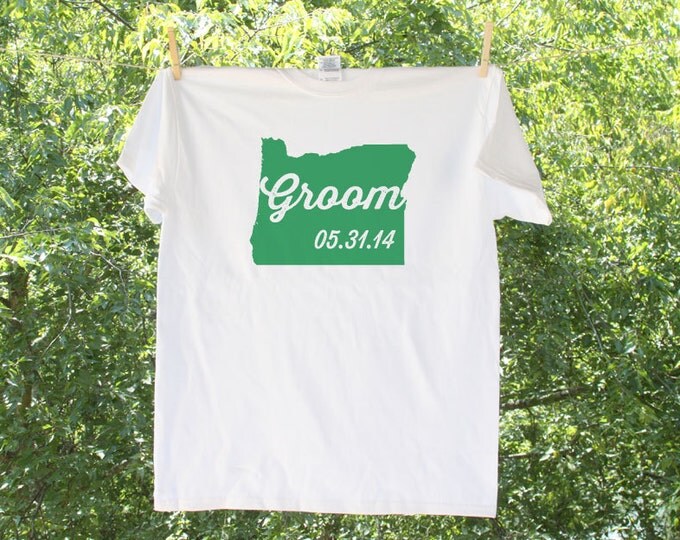 Oregon Groom with wedding date (can personalize with wedding colors)