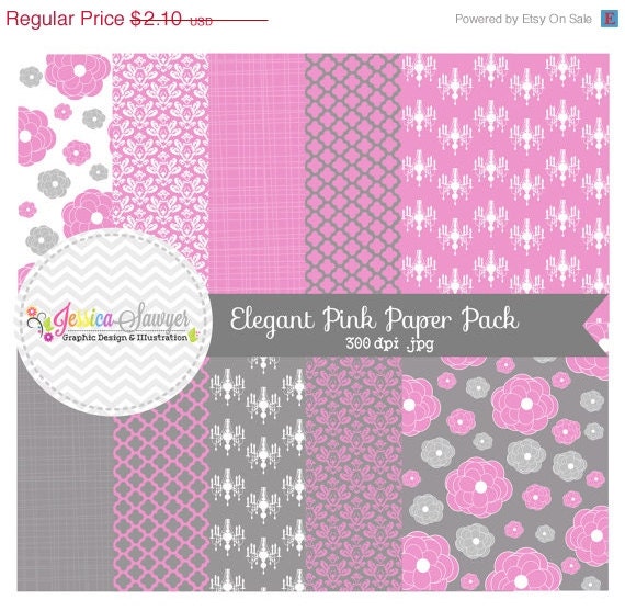 50% OFF - CLEARANCE, Elegant digital paper - 8.5 x 11 - wedding background - pink paper - - commercial use - scrapbooking - card making Il_570xn