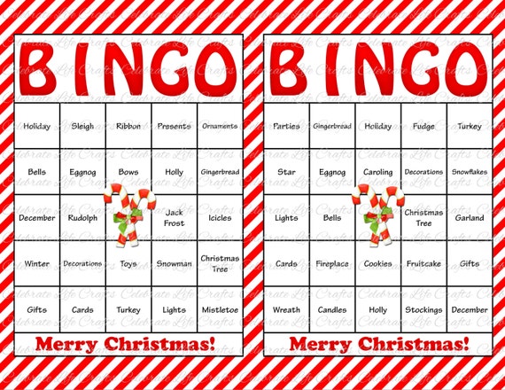 Items similar to 30 Christmas Bingo Cards - DIY Printable Game for ...
