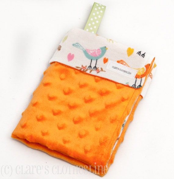 orange blanket australia baby Green Baby Lovey Birds Blanket and by ClaresClothesline Orange