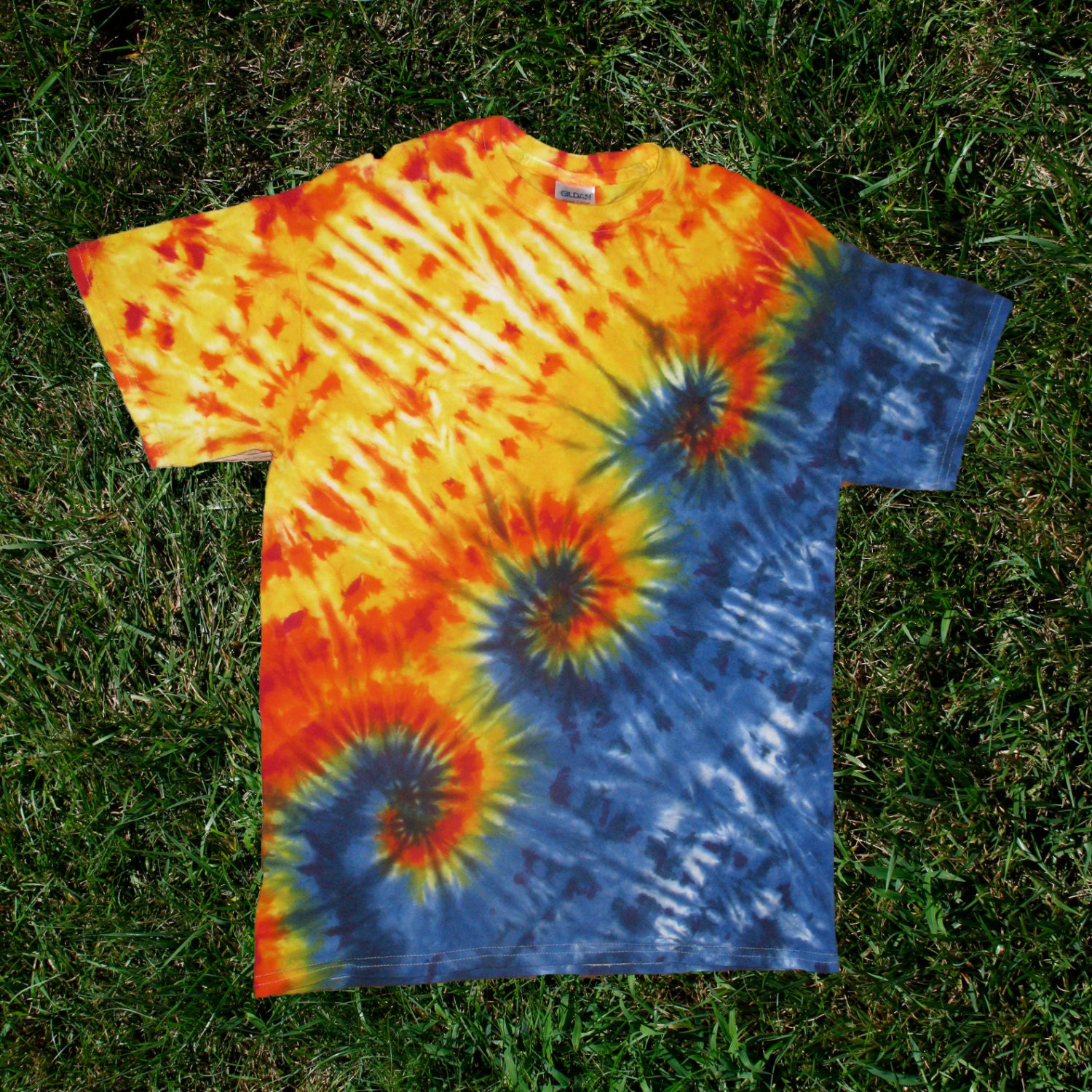 Flame Wave Triple Spiral Tie-Dye Tee