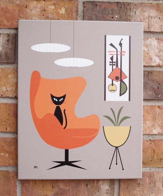 10 Mid-Century Modern Cat Art Prints Your Eichler Can't Live Without ...