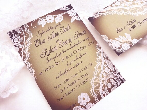 Etsy Lace Wedding Invitations 2