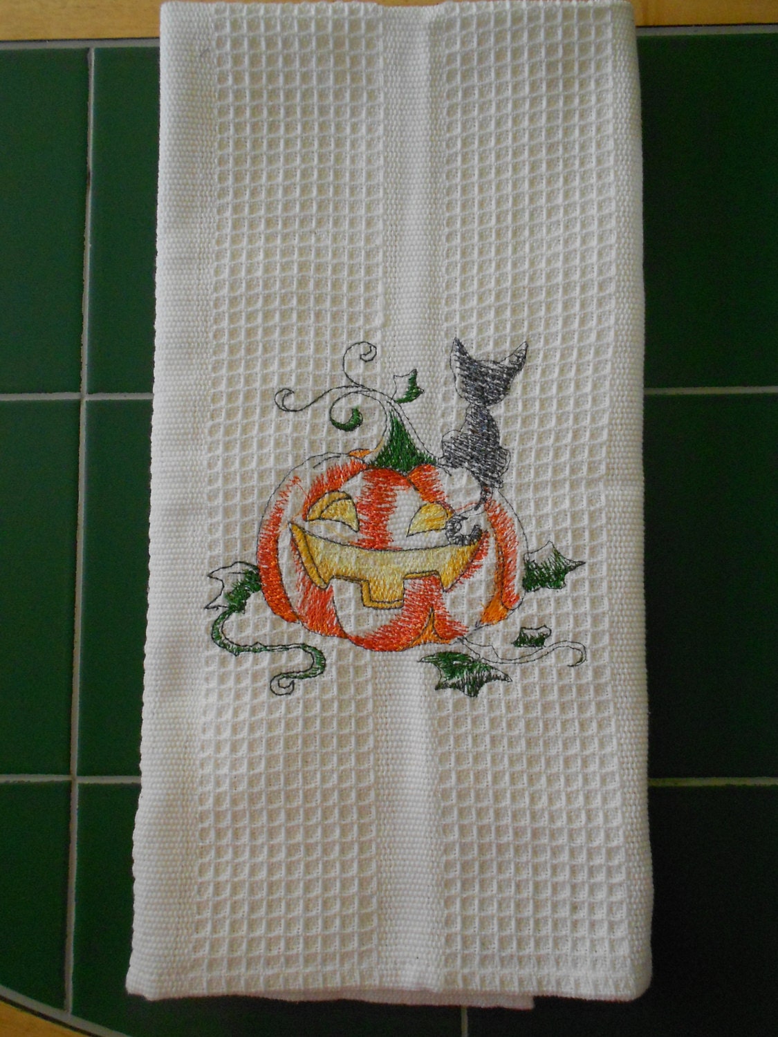 Halloween decor halloween towel kitchen towel kitty and Halloween decor halloween towel kitchen towel kitty and