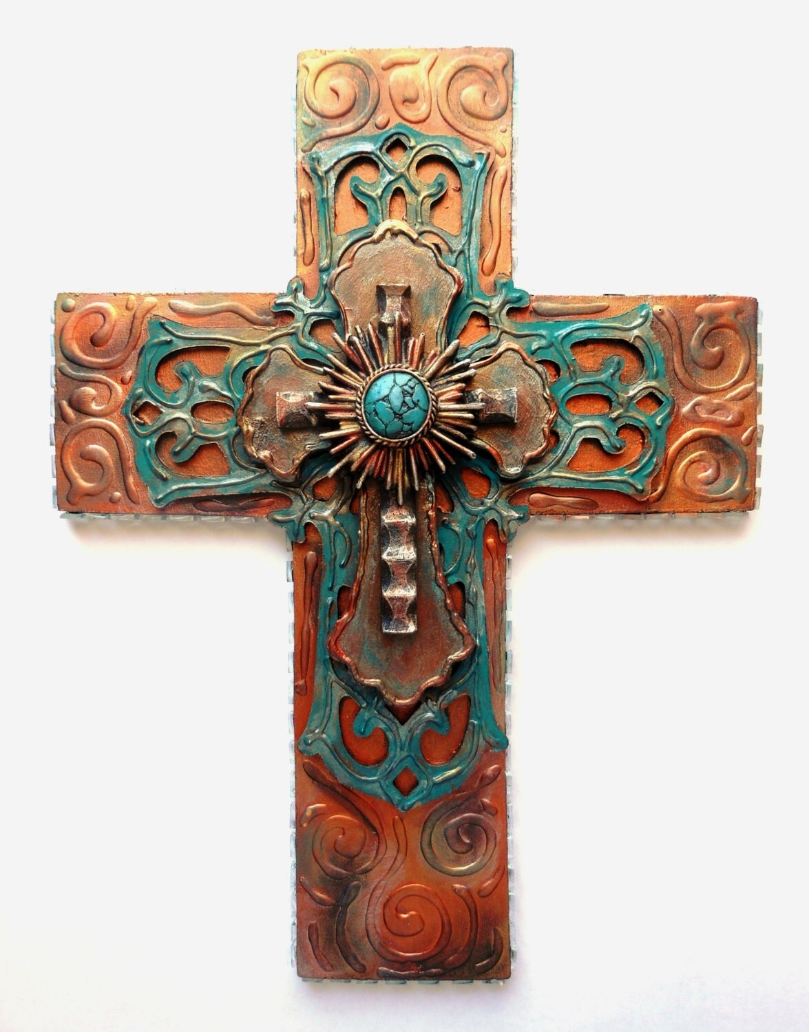 CROSS SALE OOAK mixed media found object hand painted wall
