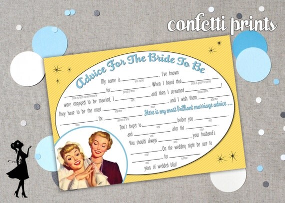 Retro Bridal Shower Game - HAPPY MARRIAGE Printable Il_570xn