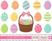 50% OFF - Easter Eggs Paint Dye Colorful Cute Clip Art - Commercial Use - Scrapbooking Invitations Cards - Instant Download Il_170x135