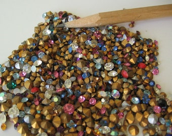 2.5 grams of assorted mixed Swarovski rhinestone crystals