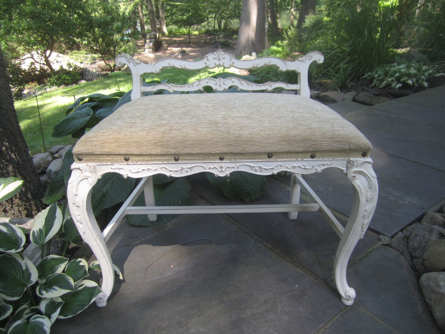 Antique Vanity Bench