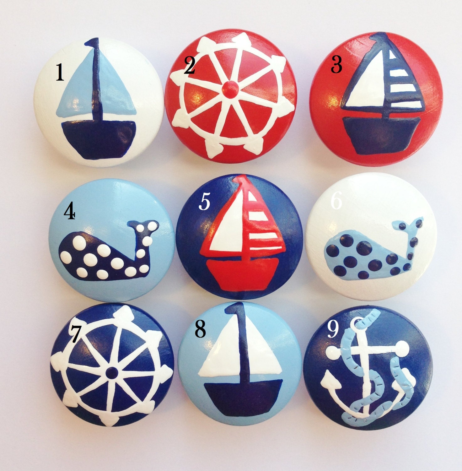Hand Painted Nautical Drawer Knobs by TheLittleNursery on Etsy