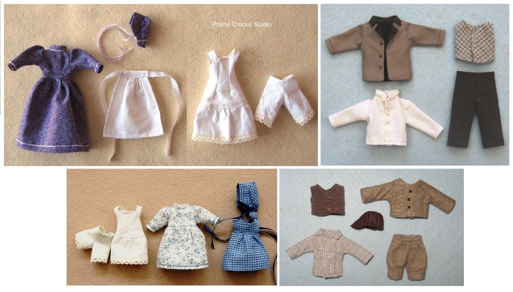 Download 112 scale doll clothes sewing pattern. Prairie
