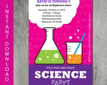 Unique science invitation related items | Etsy