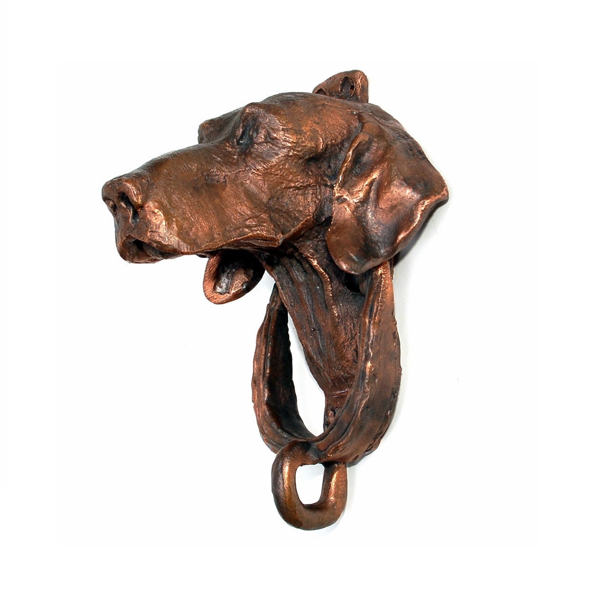 Vintage Hound Dog Door Knocker Brass