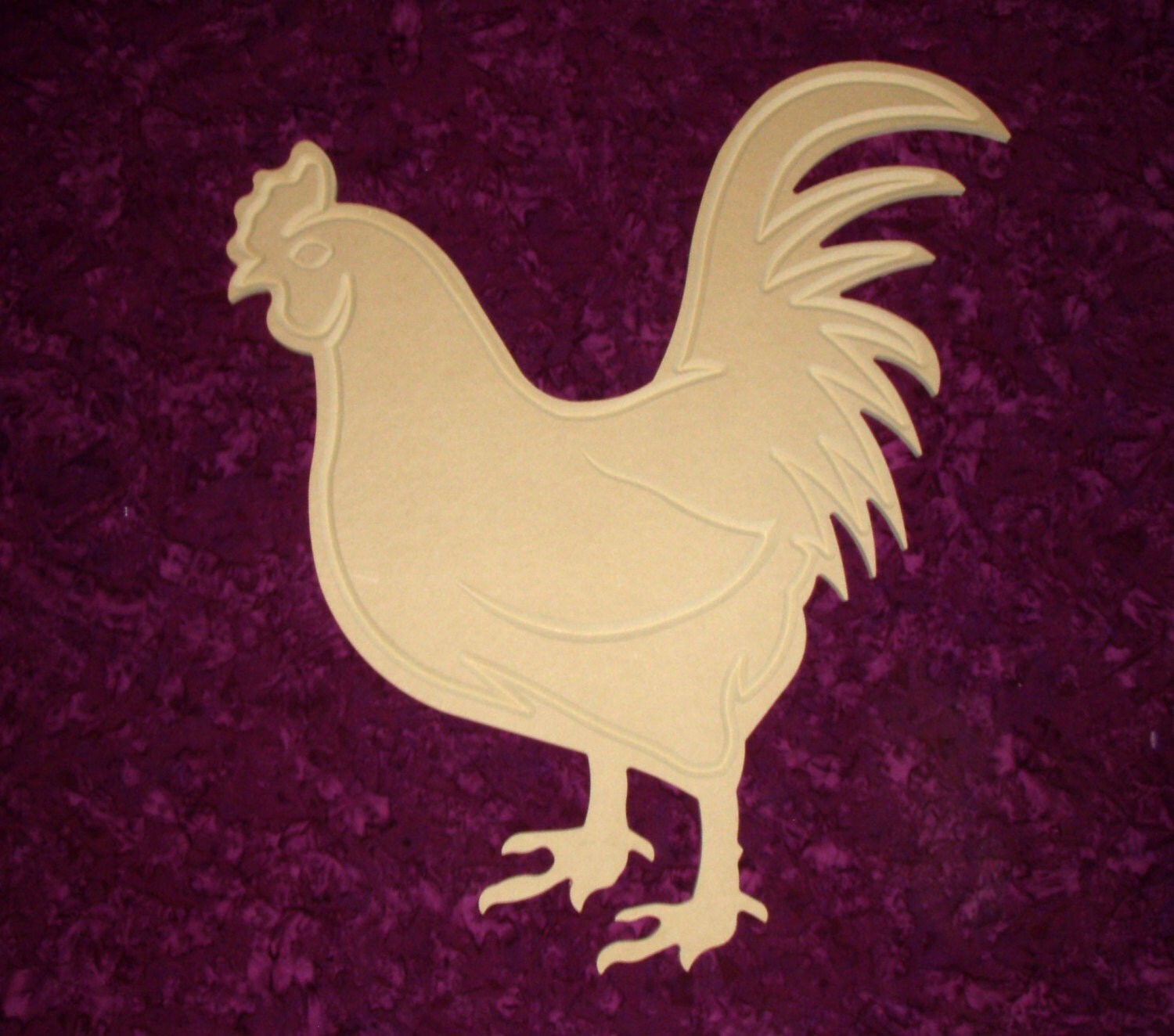 Rooster Shape Unfinished Wood Paintable MDF Chicken Cut Out
