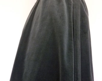 Vintage Skirt 100% Black Silk Taffeta Maxi Style by ZoomVintage