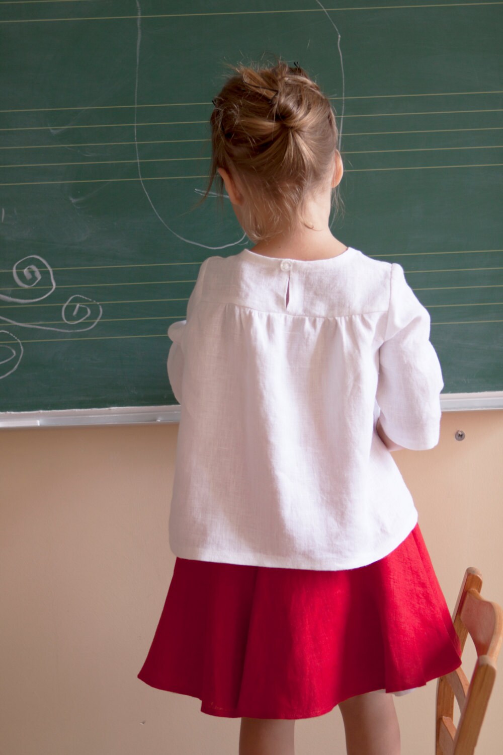 Girls blouse Toddler girls white linen blouse Girls by mimiikids