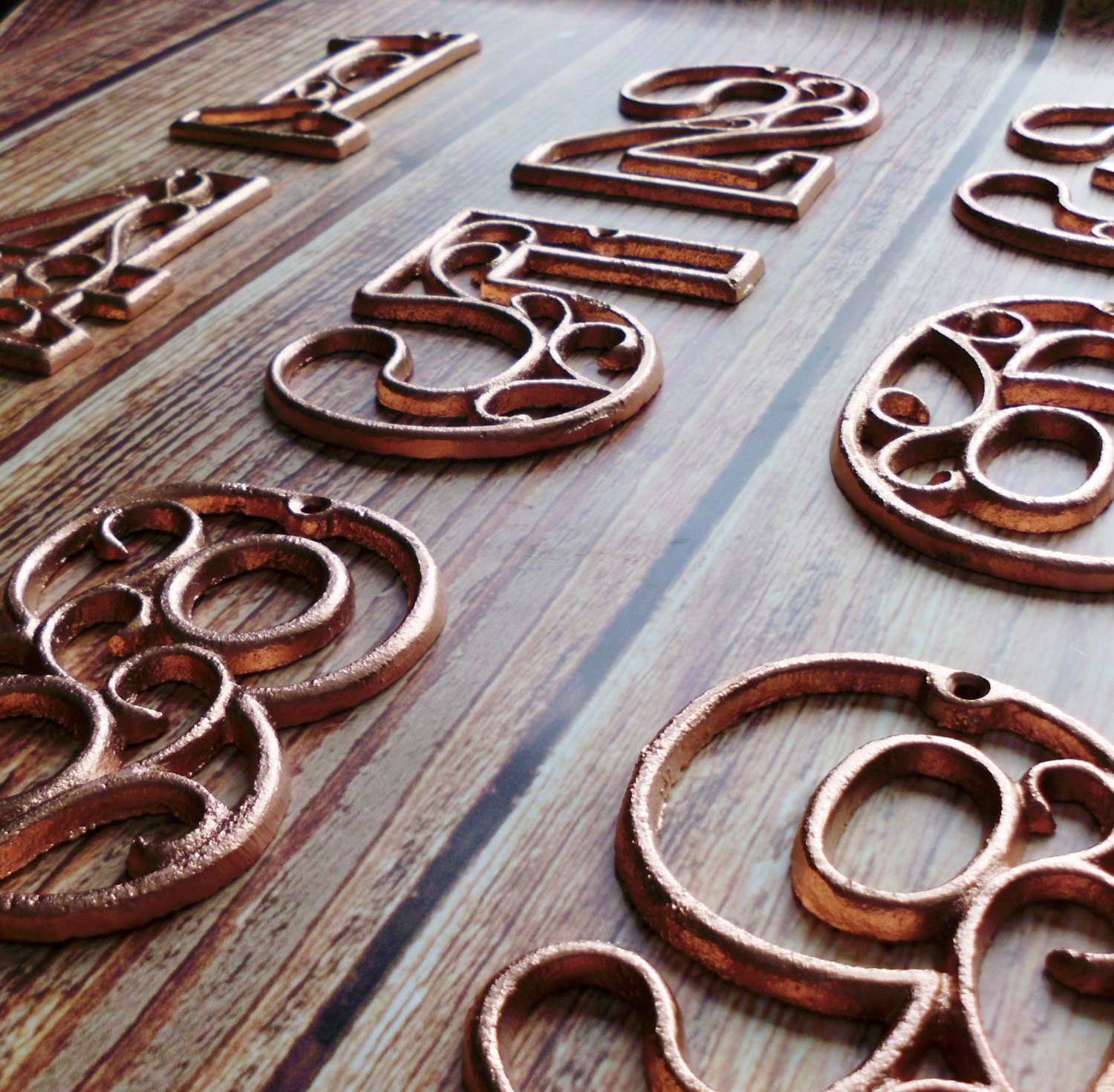 Cast Iron House Numbers 4.5 inches Copper Classy Accent