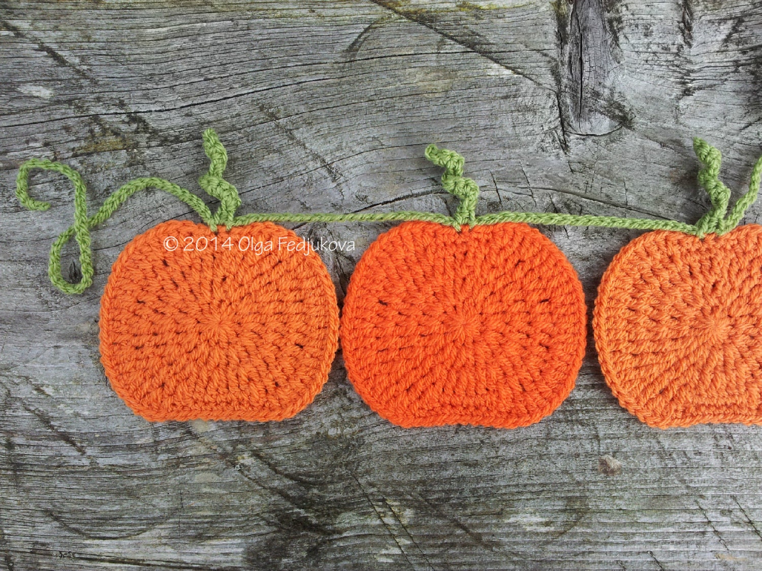 Halloween Crochet Pumpkin Garland Bunting Hanging Decoration